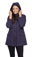 Womens Hooded Quilted Short Purple Coat db118